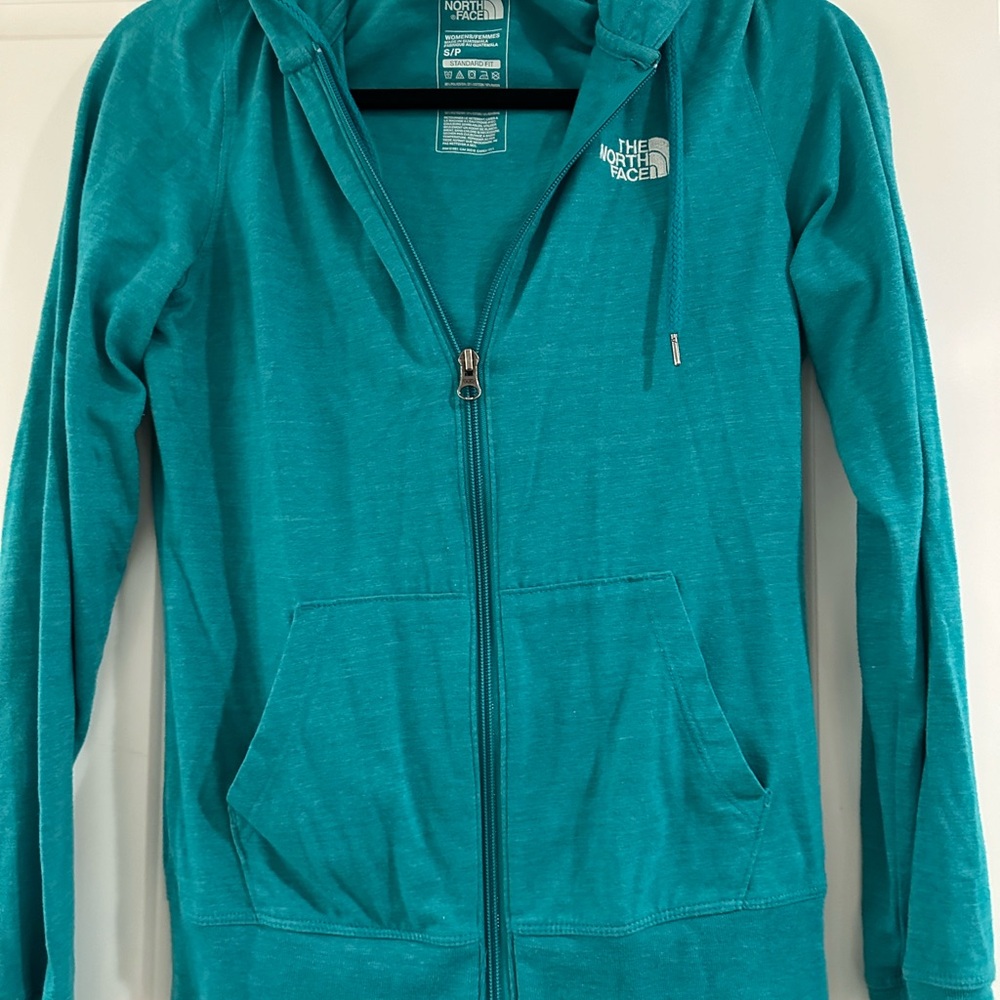 The North Face Teal Zip-Up Hoodie